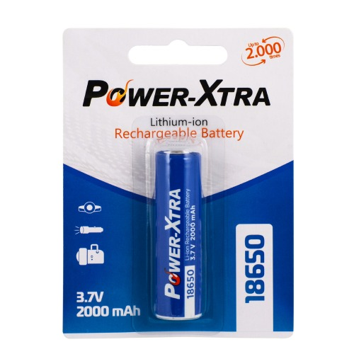Power-Xtra 3.7V Li-ion 18650 2000 Mah Battery with Blister (Top Head) -  Power Xtra